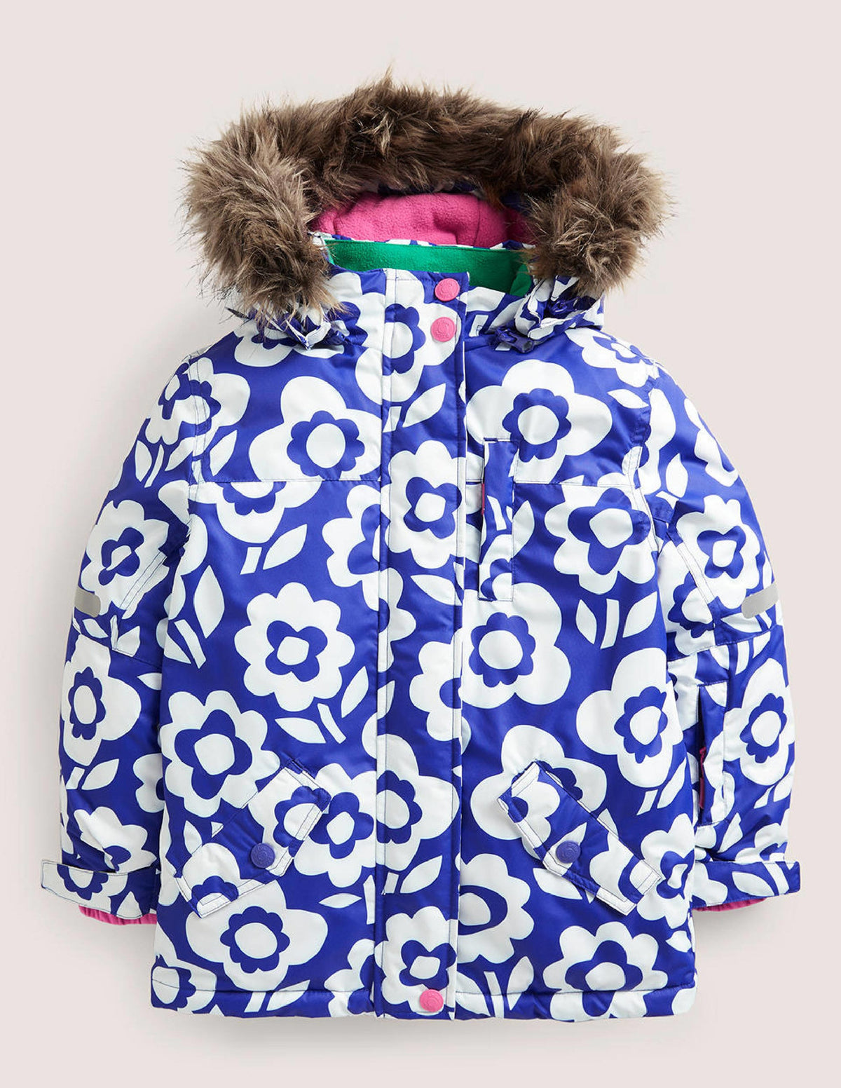 All-weather Waterproof Jacket-Ivory/Bluing Blue Floral - Image 5